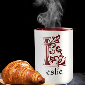 Medieval Botanical Decorative Capital L Tasse