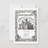 Medieval Castle Black White Illustration  Save The Date (Vorderseite)