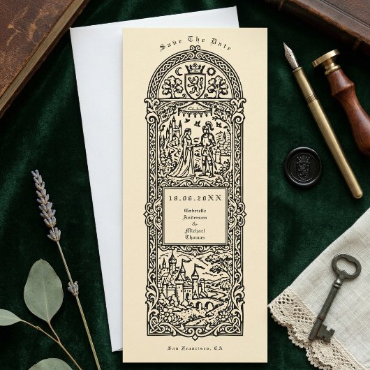 Medieval Castle Couple Engagement Announcement Einladung