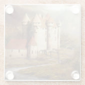 Medieval Castle River Run Glasuntersetzer (Rückseite)