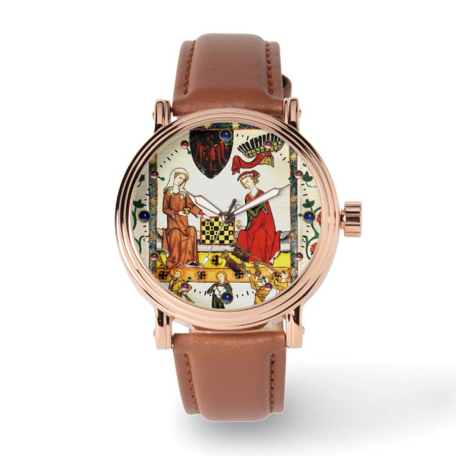 MEDIEVAL CHESS PLAYERS IM GERICHTSHOF ARMBANDUHR (Vorderseite)