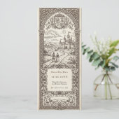 Medieval Crest Wedding Bookmark Save The Date Einladung (Stehend Vorderseite)