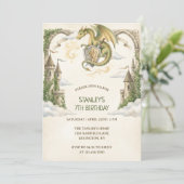 Medieval Dragon Castle Birthday Party Einladung (Stehend Vorderseite)