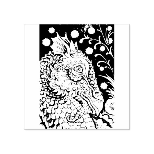 MEDIEVAL DRAGON FANTASY, GOTHIC, PORTRAIT, SCALES GUMMISTEMPEL (Prägung)