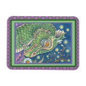 MEDIEVAL DRAGON HEAD PORTRAIT, WHIMSICAL FANTASY MAGNET (Horizontal)