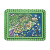 MEDIEVAL DRAGON HEAD PORTRAIT, WHIMSICAL FANTASY MAGNET (Horizontal)
