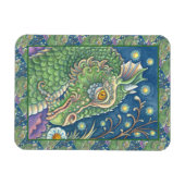 MEDIEVAL DRAGON HEAD PORTRAIT, WHIMSICAL FANTASY MAGNET (Horizontal)