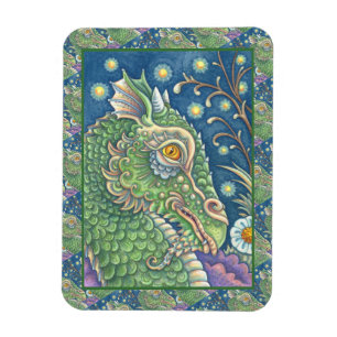 MEDIEVAL DRAGON HEAD PORTRAIT, WHIMSICAL FANTASY MAGNET
