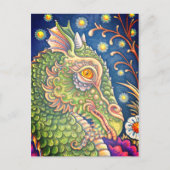 MEDIEVAL DRAGON HEAD PORTRAIT, WHIMSICAL FANTASY POSTKARTE (Vorderseite)