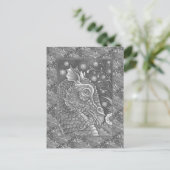 MEDIEVAL DRAGON HEAD PORTRAIT, WHIMSICAL FANTASY POSTKARTE (Stehend Vorderseite)