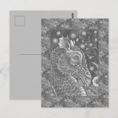 MEDIEVAL DRAGON HEAD PORTRAIT, WHIMSICAL FANTASY POSTKARTE (Vorne/Hinten)