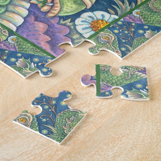 MEDIEVAL DRAGON HEAD PORTRAIT, WHIMSICAL FANTASY PUZZLE (Seite)