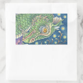 MEDIEVAL DRAGON HEAD PORTRAIT, WHIMSICAL FANTASY RECHTECKIGER AUFKLEBER (Tasche)