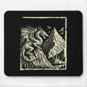 Medieval Dragon Mountain Castle Mythical Men Women Mousepad (Vorne)