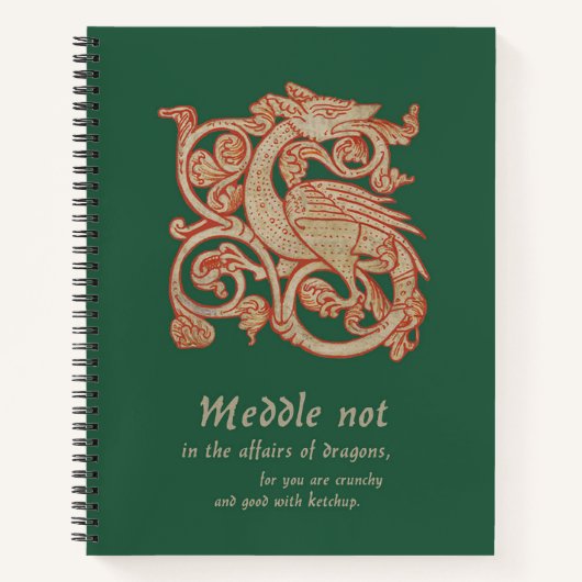 Medieval Dragon Spiral Notebook Notizblock (Vorderseite)