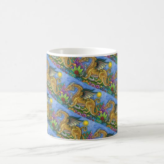 MEDIEVAL DRAGON & YOUNG, FARBIG FOLGART GARDEN KAFFEETASSE (Mittel)