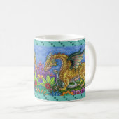 MEDIEVAL DRAGON & YOUNG, FARBIG FOLGART GARDEN KAFFEETASSE (VorderseiteRechts)