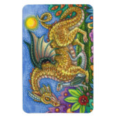 MEDIEVAL DRAGON & YOUNG, FARBIG FOLGART GARDEN MAGNET (Vertikal)
