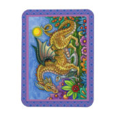 MEDIEVAL DRAGON & YOUNG, FARBIG FOLGART GARDEN MAGNET (Vertikal)