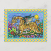 MEDIEVAL DRAGON & YOUNG, FARBIG FOLGART GARDEN POSTKARTE (Vorderseite)