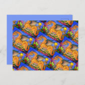 MEDIEVAL DRAGON & YOUNG, FARBIG FOLGART GARDEN POSTKARTE (Vorne/Hinten)