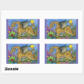 MEDIEVAL DRAGON & YOUNG, FARBIG FOLGART GARDEN RECHTECKIGER AUFKLEBER (Blatt)