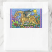 MEDIEVAL DRAGON & YOUNG, FARBIG FOLGART GARDEN RECHTECKIGER AUFKLEBER (Tasche)