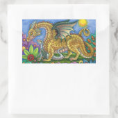 MEDIEVAL DRAGON & YOUNG, FARBIG FOLGART GARDEN RECHTECKIGER AUFKLEBER (Tasche)
