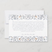 Medieval Fantasy Blue & Gold Etching Wedding Dankeskarte (Rückseite)