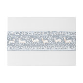 Medieval Fantasy Deer Blue Gold Etching Wedding Einladungsbanderole (Rückseitenbeispiel)