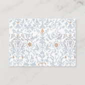 Medieval Fantasy Frame Blue Gold Etching Wedding Begleitkarte (Rückseite)