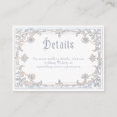 Medieval Fantasy Frame Blue Gold Etching Wedding Begleitkarte (Vorderseite)