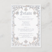 Medieval Fantasy Frame Blue Gold Etching Wedding Begleitkarte (Vorderseite)