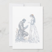 Medieval Fantasy Frame Blue & Gold Etching Wedding Einladung (Rückseite)