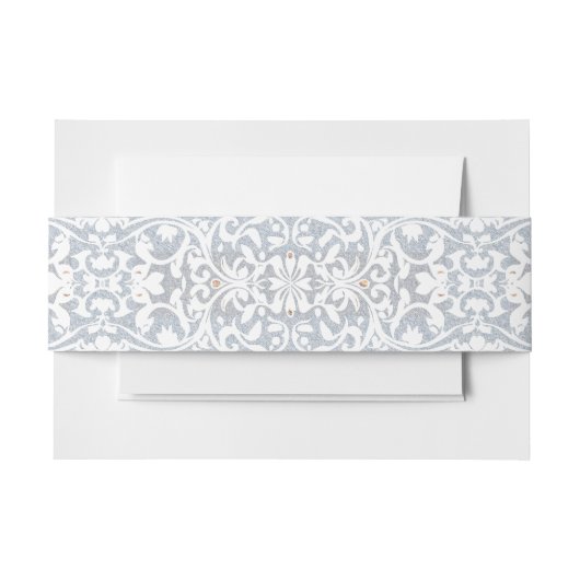 Medieval Fantasy Frame Blue Gold Etching Wedding Einladungsbanderole (Vorderseite Beispiel)