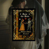 Medieval Fantasy Knight and Lady Save the Date Folieneinladung