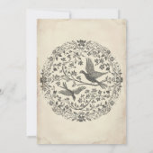 Medieval Fantasy Vintage Black Etching Wedding Einladung (Rückseite)