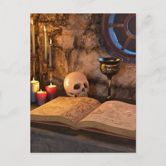 Medieval Fantasy Wizard's Study Postkarte (Vorderseite)