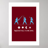 Medieval Fencing – Minimal Knight Guards Poster (Vorne)