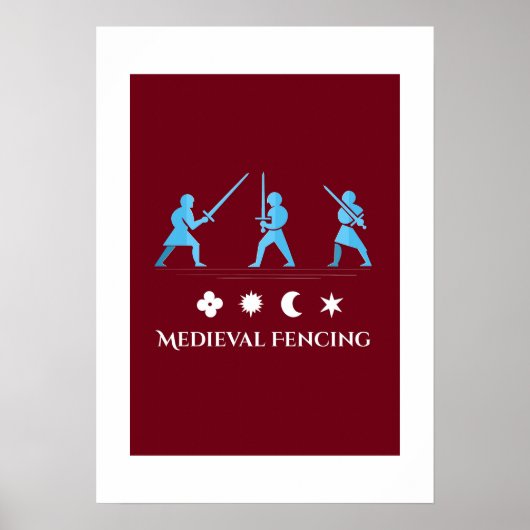 Medieval Fencing – Minimal Knight Guards Poster (Vorne)