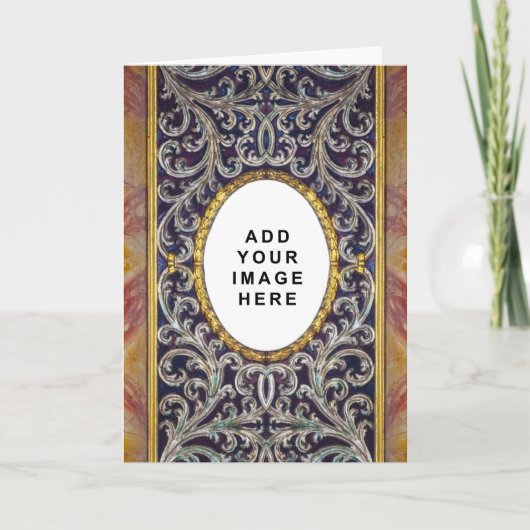 Medieval Fleur de lis Add your foto template Karte (Vorderseite)