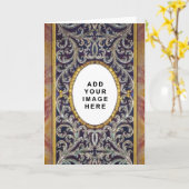 Medieval Fleur de lis Add your foto template Karte (Gelbe Blume)