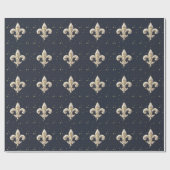 Medieval Fleur-de-Lis Wrapping Paper Geschenkpapier (Flach)