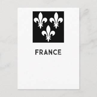 Medieval France Heraldic Print Monochromatic Art Postkarte