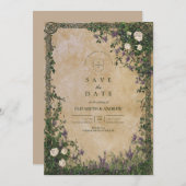 Medieval Garden Romance Wedding Save The Date (Vorne/Hinten)