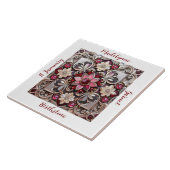 Medieval Garnet Crest Birthstone Fliese (Seite)