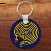 MEDIEVAL GOLD HYPER LABYRINTH MIT GEMSTONES Blue Schlüsselanhänger (Vorderseite)