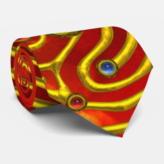 MEDIEVAL GOLD HYPER LABYRINTH MIT GEMSTONS KRAWATTE (Gerollt)