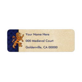 Medieval Gold Lion Blue Lilie