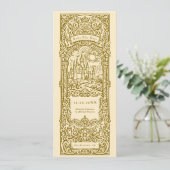 Medieval Gold Wedding Bookmark Save The Date Einladung (Stehend Vorderseite)